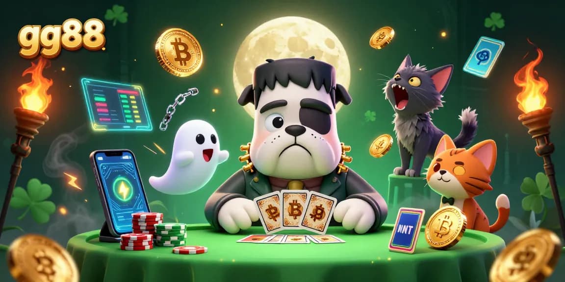 Join the thrilling gaming action at gg88 with unique characters and vibrant casino elements.