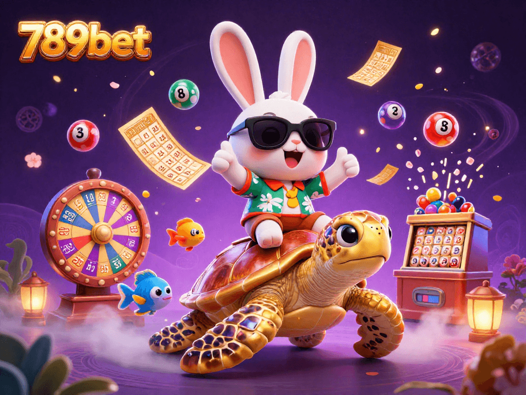 Engage in thrilling games at 789bet with our vibrant casino illustration featuring dynamic lottery elements.