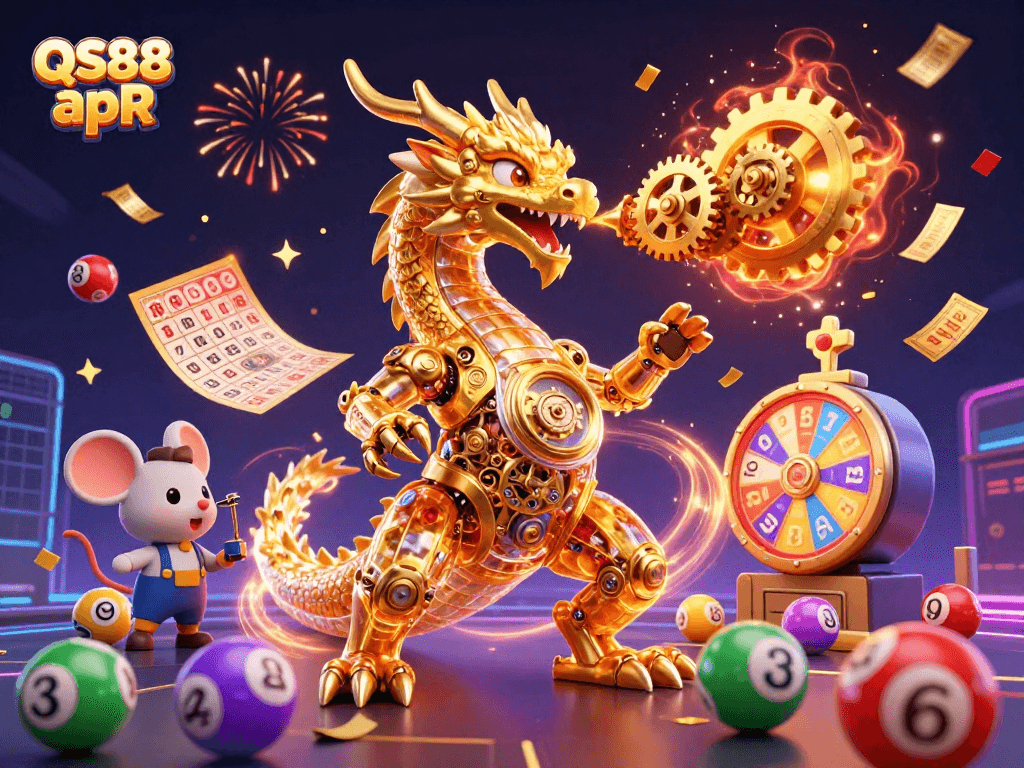 Experience thrilling gaming with QS88 apR in a vibrant 3D casino atmosphere.