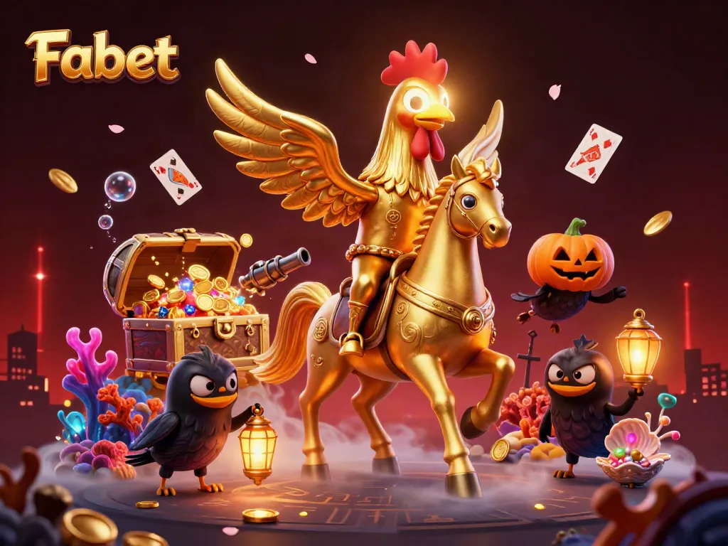 Experience thrilling wins at Fabet with vibrant casino elements and captivating characters.