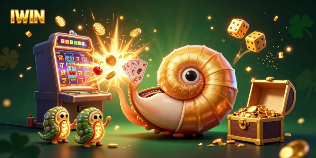 IWIN scores big with exciting games and vibrant casino elements in a dynamic 3D scene.