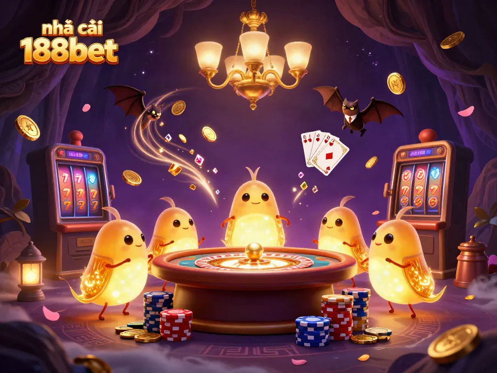 Join the glowworms at nhà cái 188bet in a vibrant cave casino filled with games and treasure.