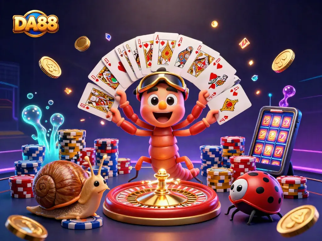 Engage in exhilarating casino fun with DA88, featuring vibrant characters and dynamic game elements!