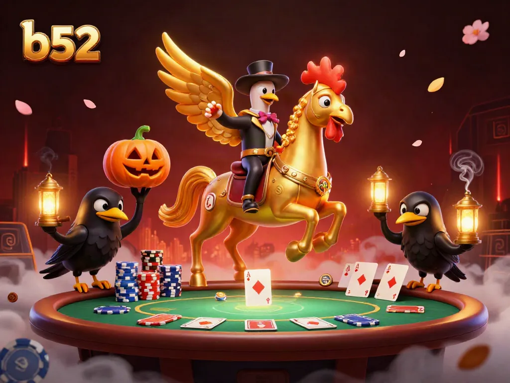Experience the thrill of the b52 gaming adventure with a vibrant midnight casino scene.