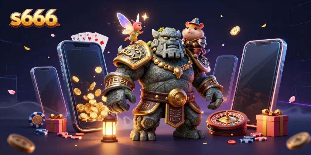 Engaging s666 gaming experience with magical characters and vibrant gambling elements.