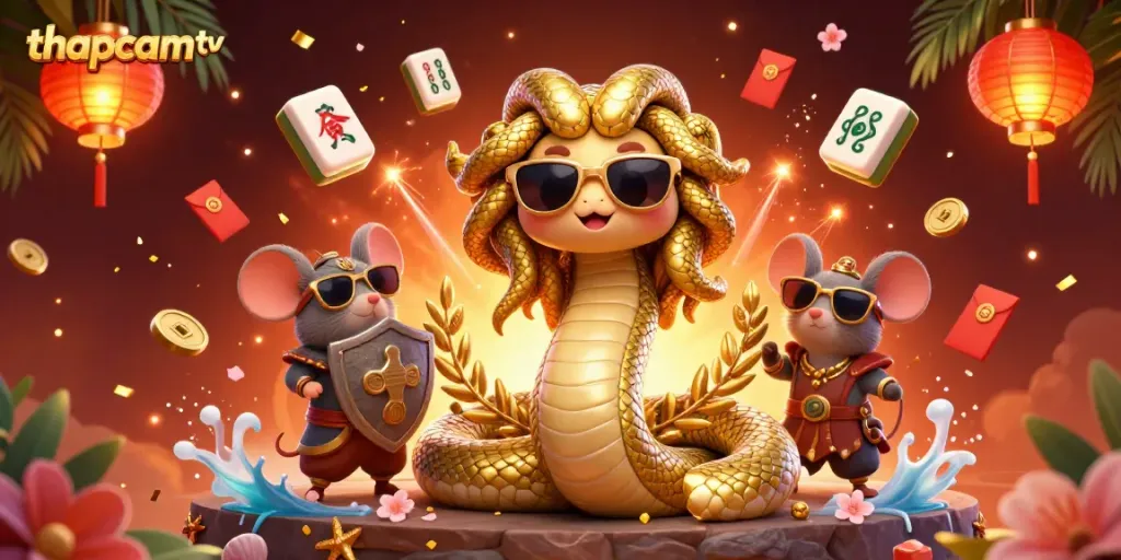 Experience the thrill of gaming with thapcamtv's captivating casino scene featuring dynamic illustrations.