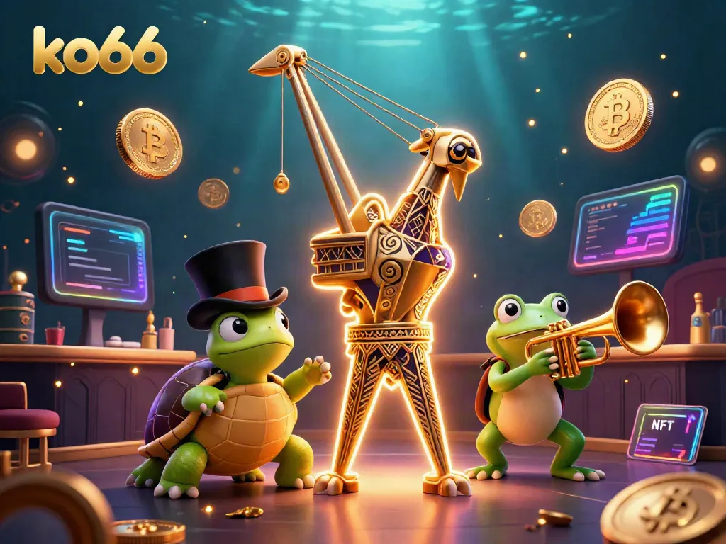 Experience fun at ko66 with a vibrant 3D casino scene featuring charming animal characters and dynamic gambling elements.