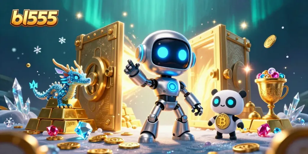 Engage in thrilling gameplay at bl555 with colorful 3D visuals, showcasing treasure and excitement.