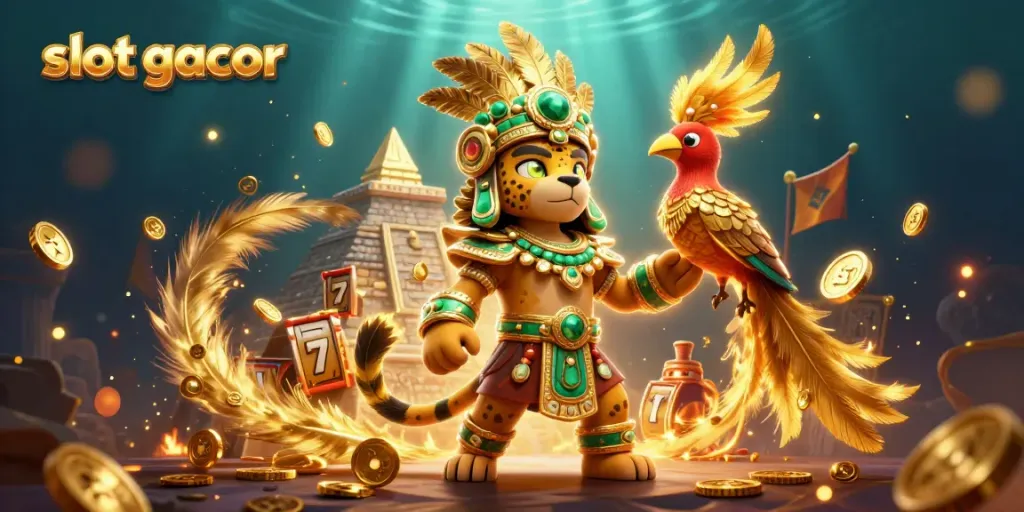 Gambarlah slot gacor dengan priest jaguar Maya, burung quetzal, dan elemen kasino yang dinamis.