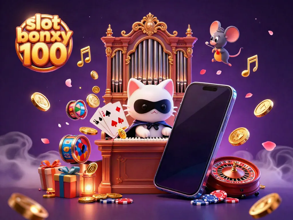 Experience the excitement with slot bonus 100, featuring vibrant characters, dazzling coins, and engaging game elements.