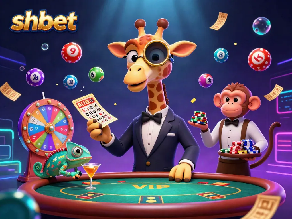 Engage in thrilling gambling action with shbet in a vibrant, animated casino scene.