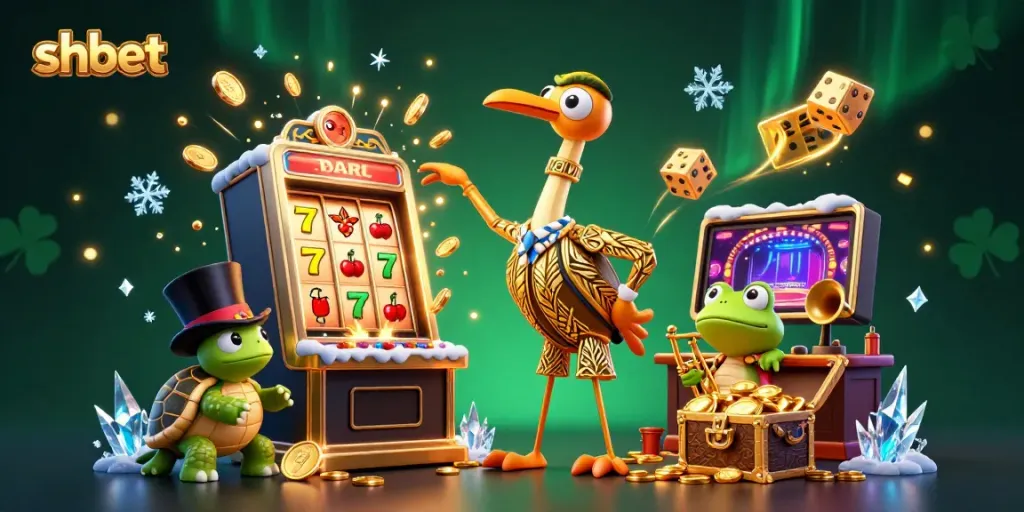Engage with thrilling games at shbet as vibrant characters illuminate the casino scene.