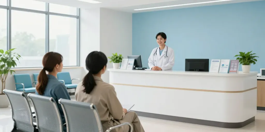 Situs slot promotion in a healthcare setting, featuring medical services and patient care at a wellness center.