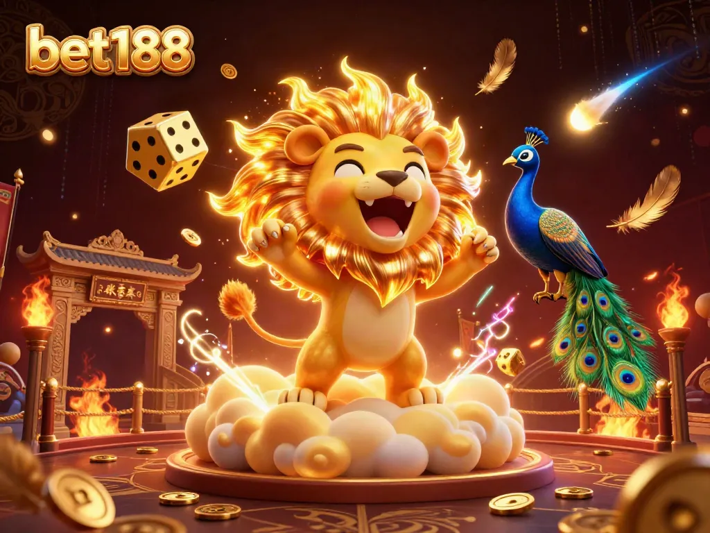 Experience thrilling bet188 action with a vibrant 3D casino scene filled with dynamic characters and game elements.