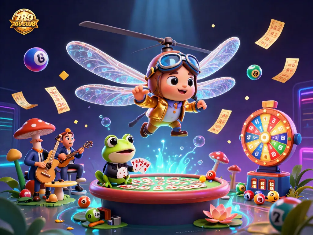 Experience fun and excitement at 789CLUB with a lively casino scene featuring colorful game elements.
