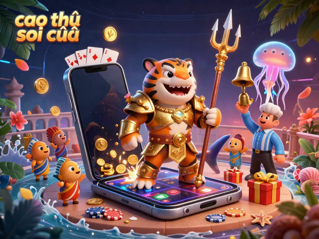 Catching the excitement in the world of cao thủ soi cầu with vibrant casino elements and an adventurous atmosphere.