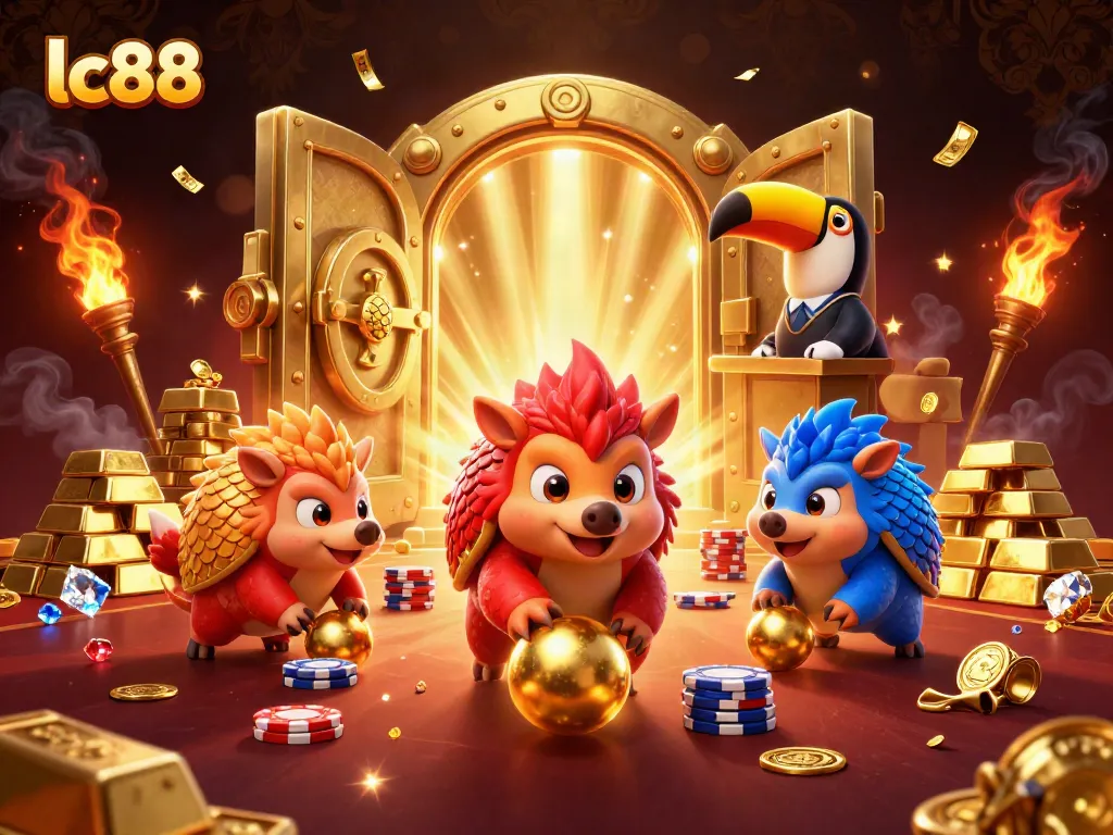 Compete in the thrilling world of lc88 with rival pangolins bowling through poker chips and winning big!