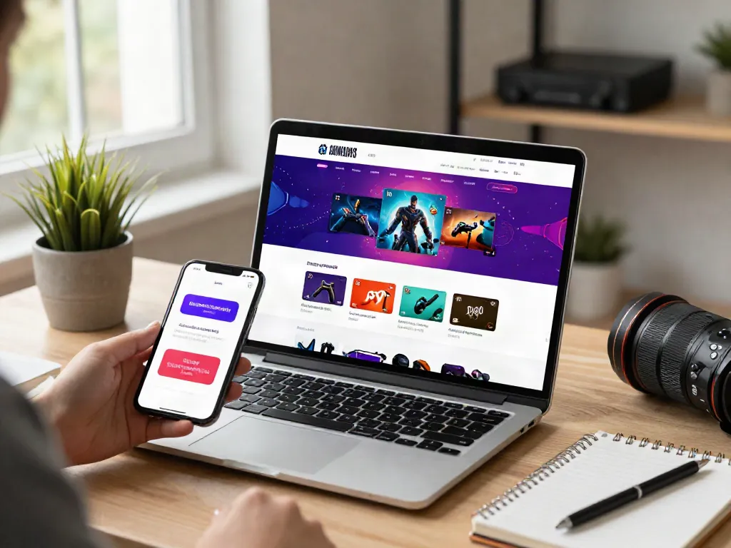 Engaging online shopping scene showcasing warung168 digital game products and vouchers.