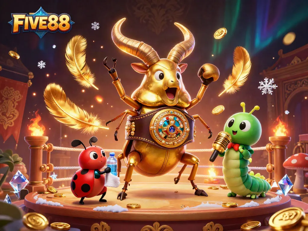 Experience thrilling action in FIVE88's casino arena with vibrant characters and dynamic effects.