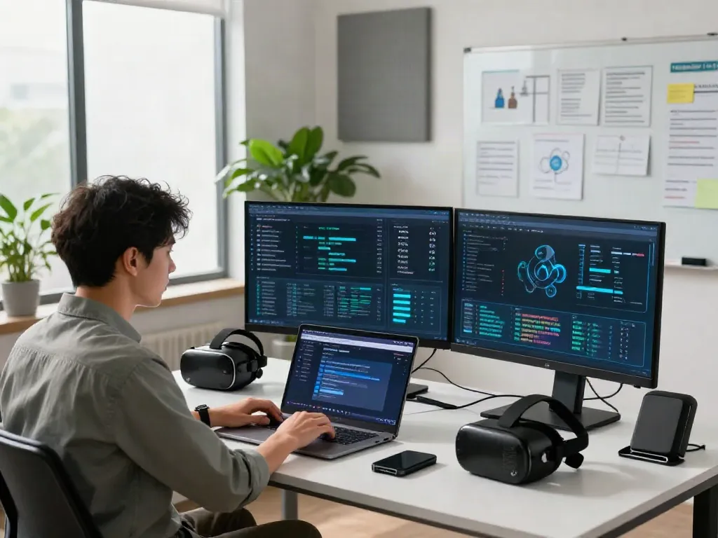 Cybersecurity analyst monitors data for pecah404 threats in a modern workspace, demonstrating effective data protection.