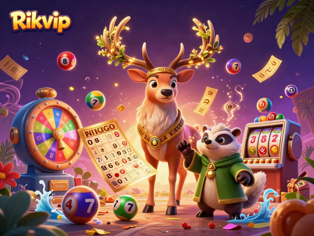 Experience the captivating world of Rikvip with vibrant casino elements and mystical characters.