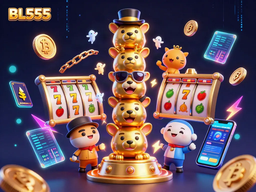 Join the fun at BL555 with dynamic slot games featuring golden totem, jackpots, and 3D coins.