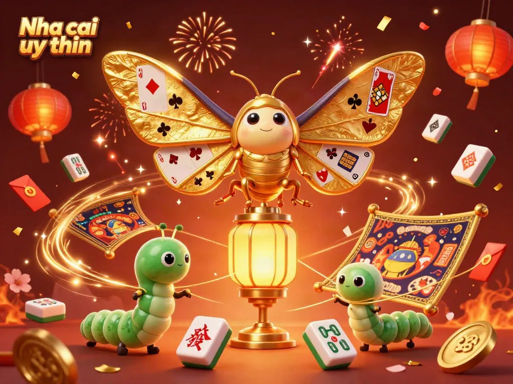 Nha cai uy tin display showcasing vibrant casino scenes with 3D elements and golden decorations