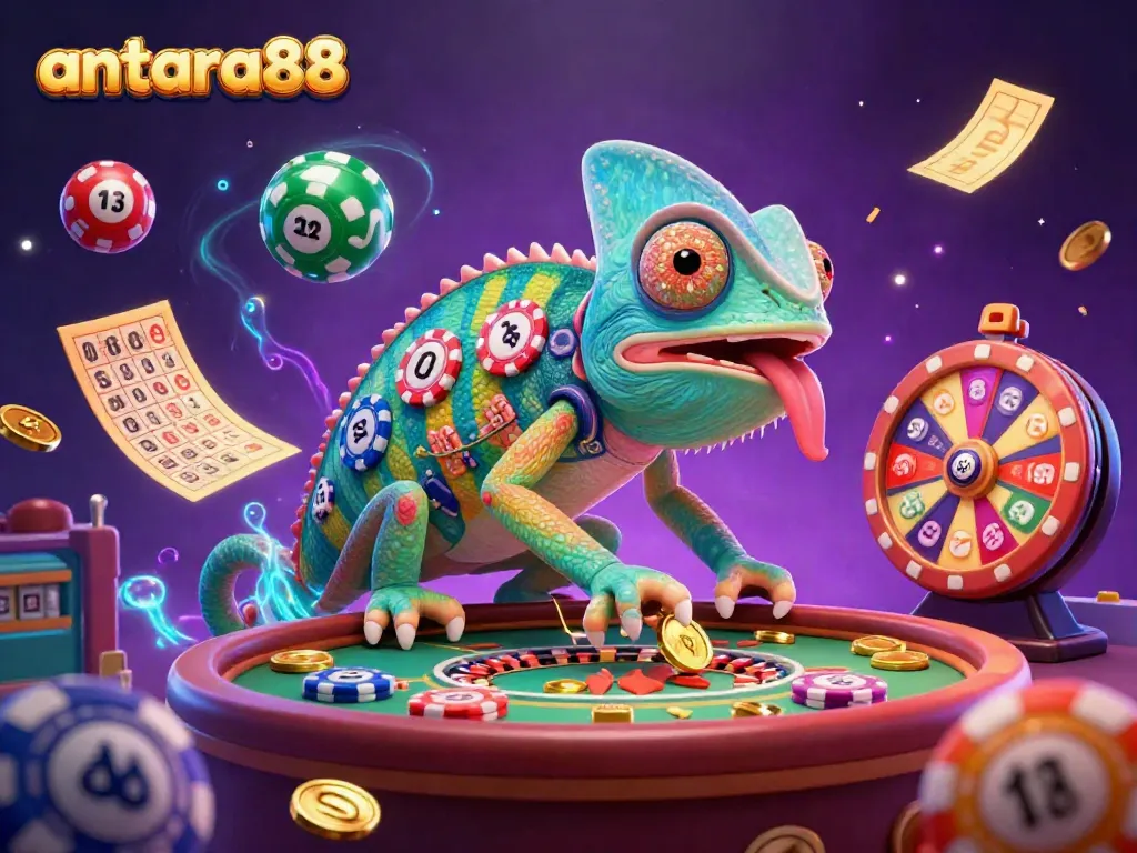 Experience the thrill of gambling with antara88 as a chameleon casino owner encapsulates vibrant gaming elements.