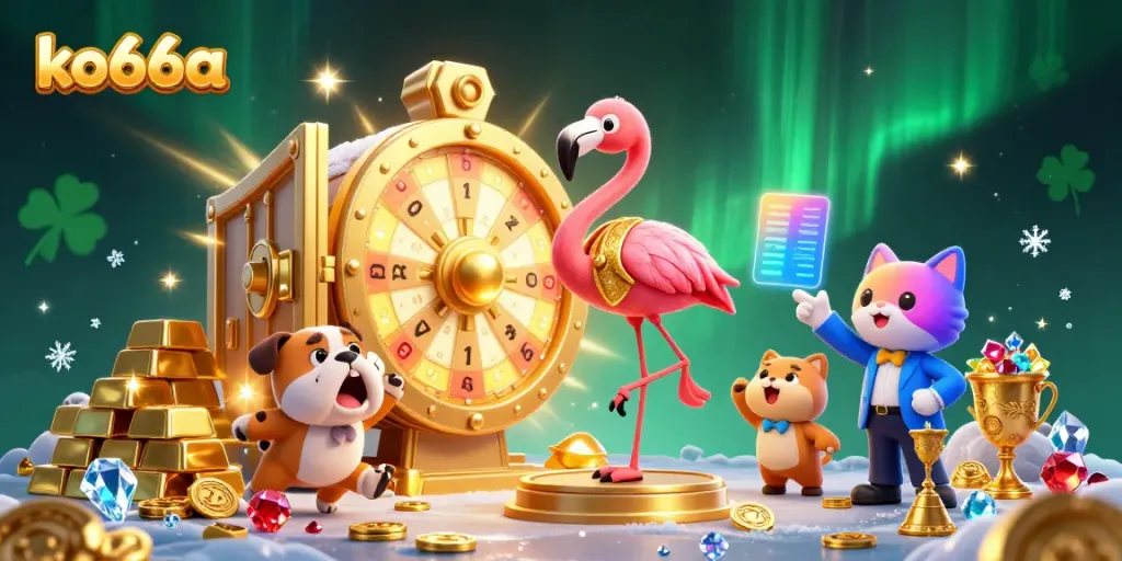 Experience exciting jackpots at ko66a with vibrant gaming scenes and engaging characters.