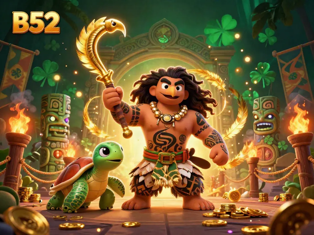 Experience the thrill of B52 gaming with vibrant 3D characters and casino elements.