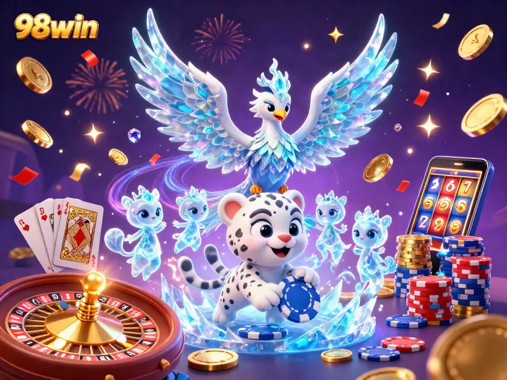 Join the wins with 98win at the vibrant casino celebrating with mythical characters and rich game elements.