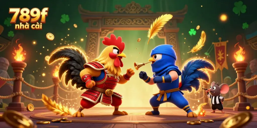 Engage in thrilling bets with 789f nhà cái as rooster warriors clash in a dynamic casino showdown.