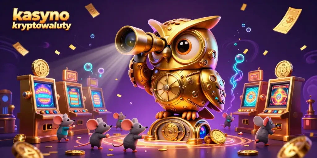 Experience thrilling kasyno kryptowaluty action with a clockwork owl and vibrant casino elements.